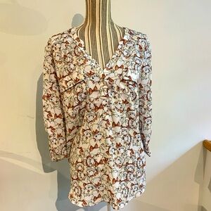 Disney”Marie” print chiffon shirt with button collar